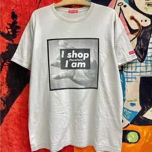 Vintage 00s Barbara Kruger "I Shop Therefore I Am" T Shirt Size L
